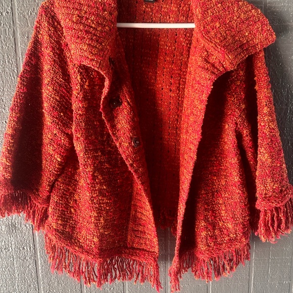 St. John Red Textured Cardigan - Picture 10 of 10